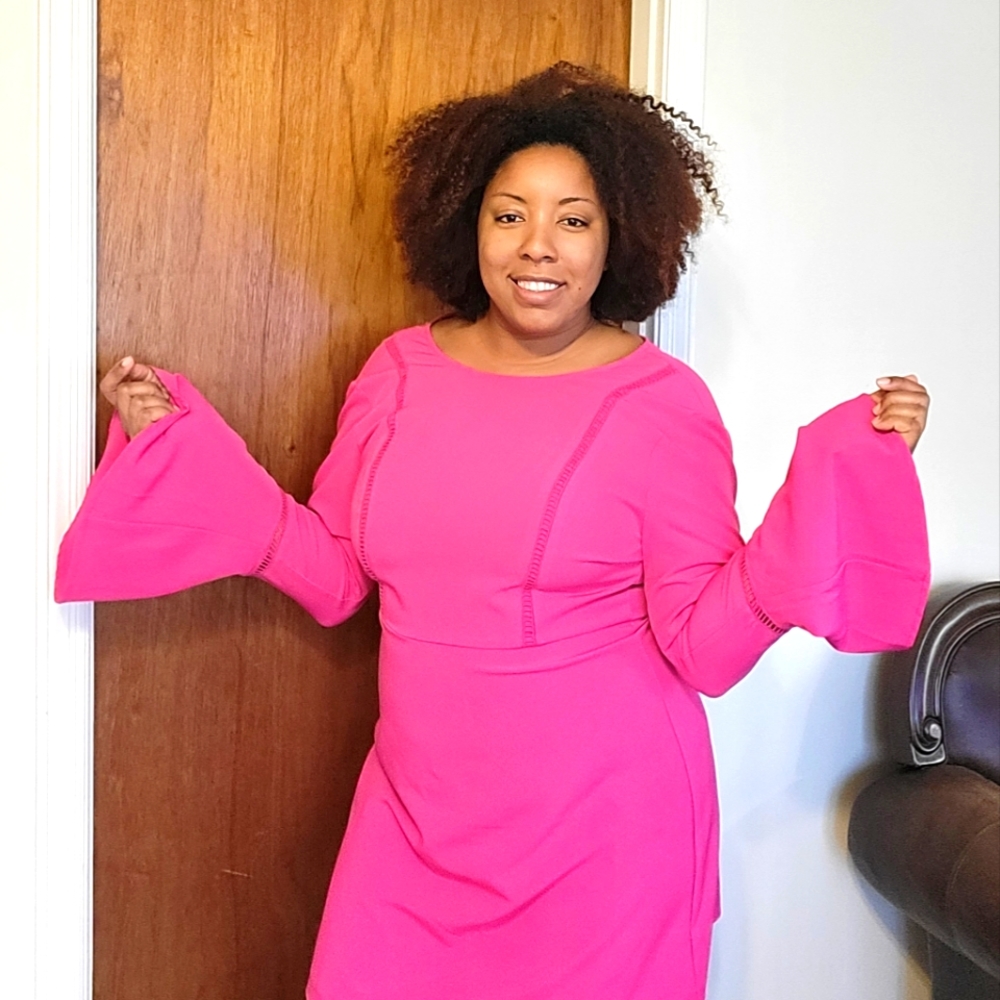 Pink mid length woman's dress